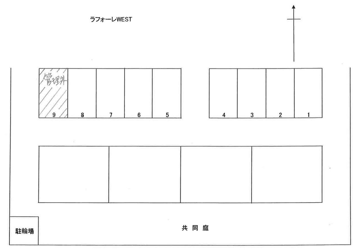 ラフォーレＷＥＳＴの駐車配置図