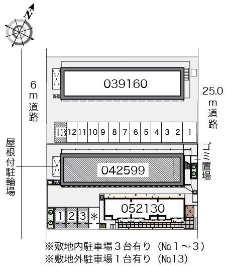エステシティⅡ(42599)　敷地外駐車場の駐車配置図