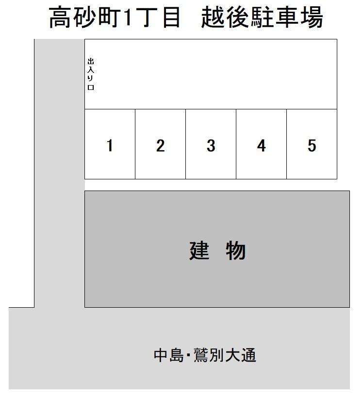 高砂町1丁目　越後駐車場の駐車配置図
