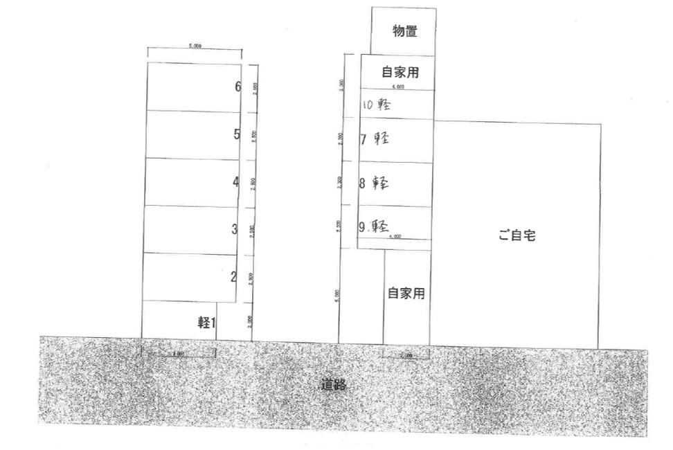 大空駐車場の駐車配置図