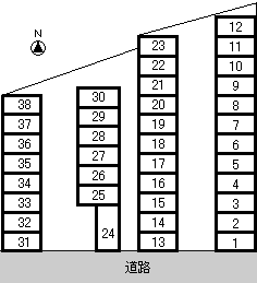 小白川五青空パーキングの駐車配置図