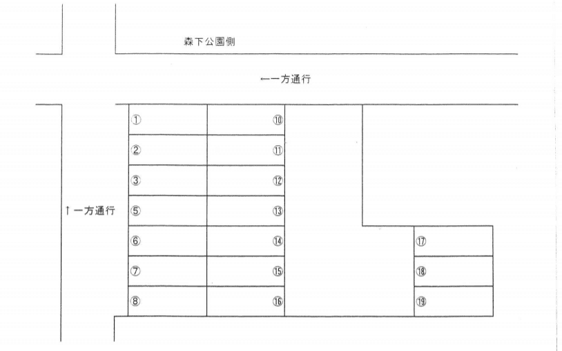 岡村ガレージ第二（コト駐）の駐車配置図