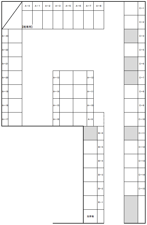野村ガレージの駐車配置図