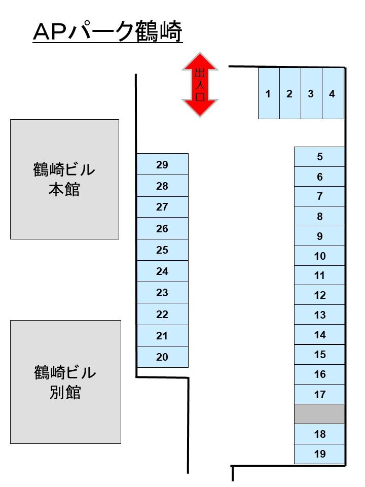 ＡＰパーク鶴崎の駐車配置図