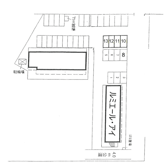 ルミエール・アイ(17821) 敷地外駐車場の駐車配置図