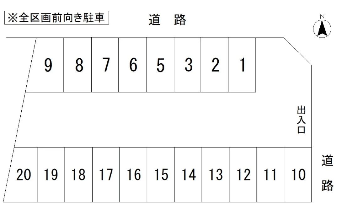 七ノ域伊藤駐車場の駐車配置図