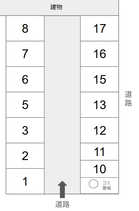 第二平井パーキングの駐車配置図
