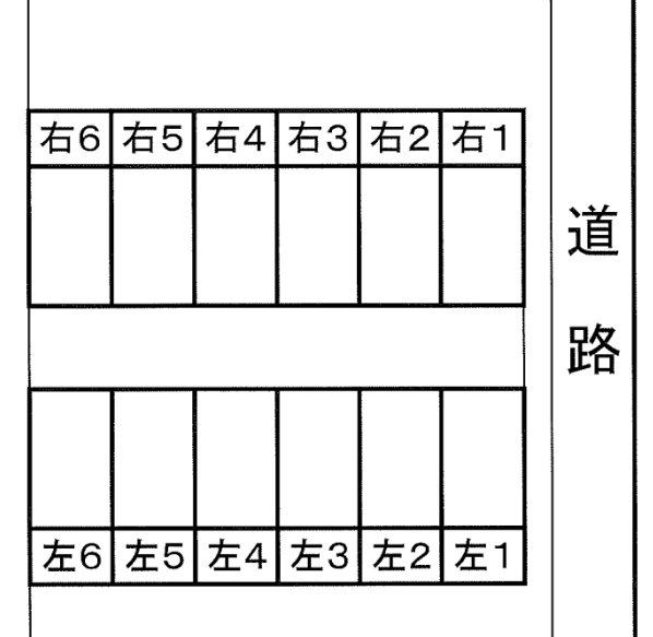日の出町一丁目月極駐車場の駐車配置図