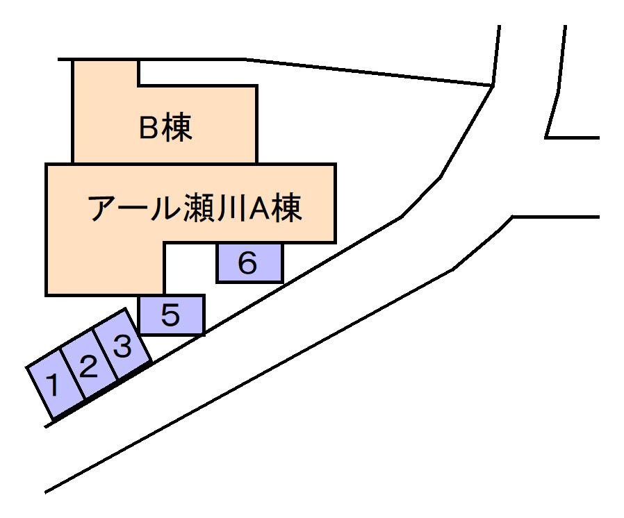 アール瀬川A棟の駐車配置図