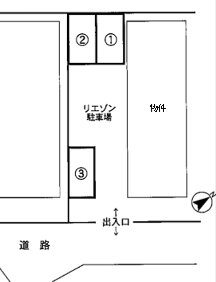 リエゾン駐車場の駐車配置図