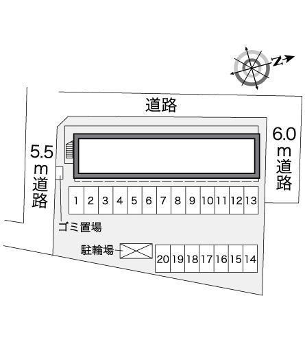 ミーティア嵐南(25558)の駐車配置図
