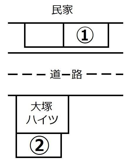 大塚ハイツ駐車場の駐車配置図