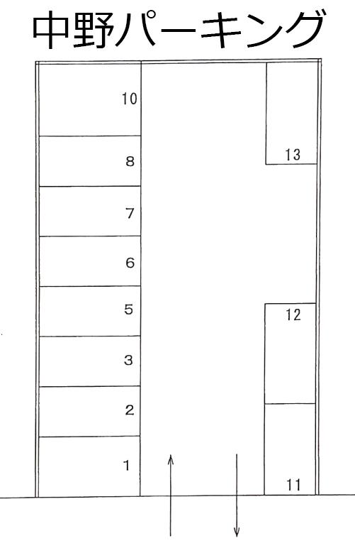 中野パーキングの駐車配置図
