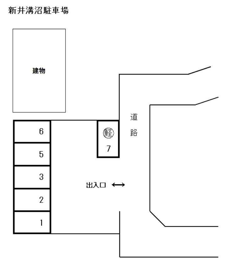 新井溝沼駐車場の駐車配置図