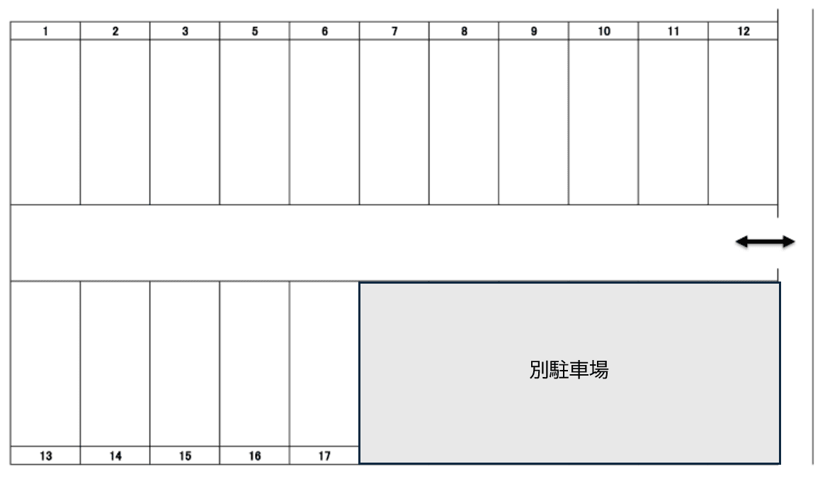 薄田与野駐車場の駐車配置図