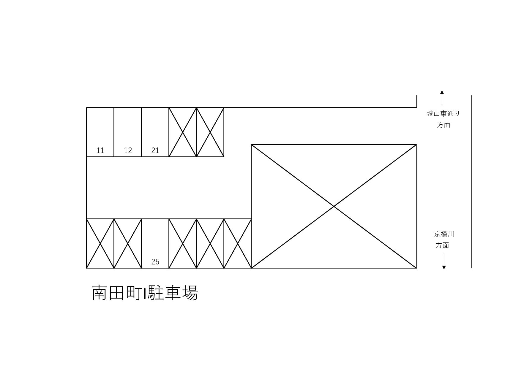 南田町Ｉ駐車場の駐車配置図