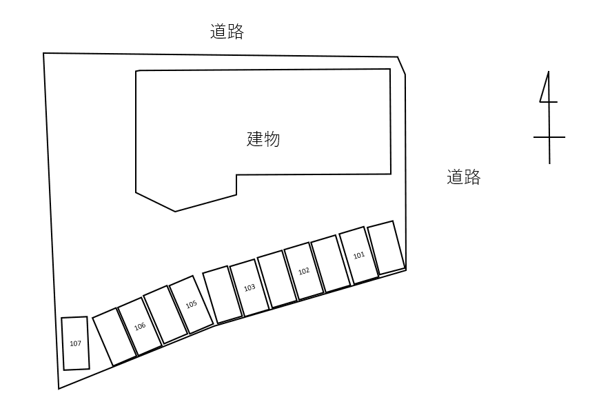 プラム別駐車場の駐車配置図