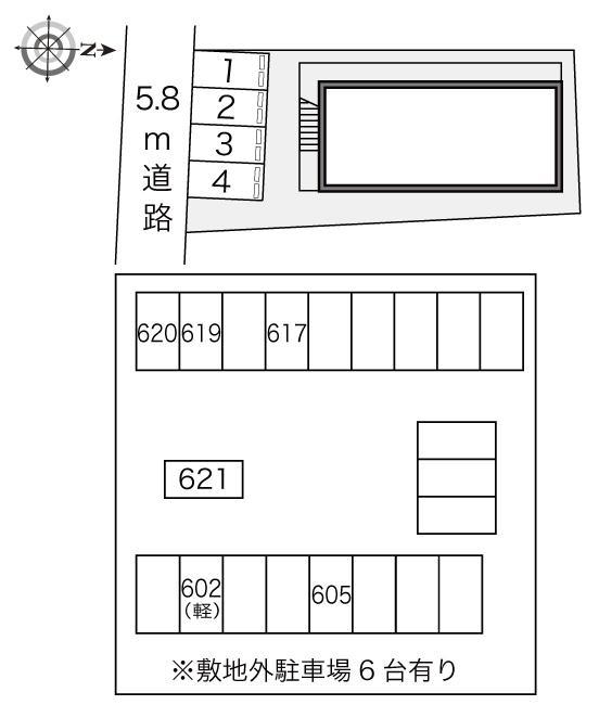 ヴェルドミール長橋(12408)　敷地外駐車場の駐車配置図