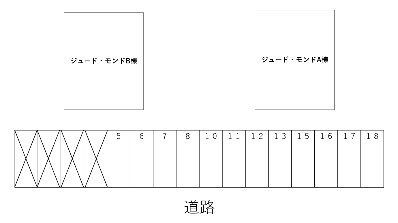 内田駐車場の駐車配置図