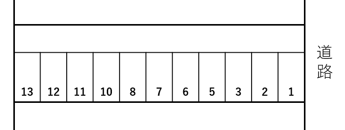 西川駐車場（栄３丁目住吉）の駐車配置図