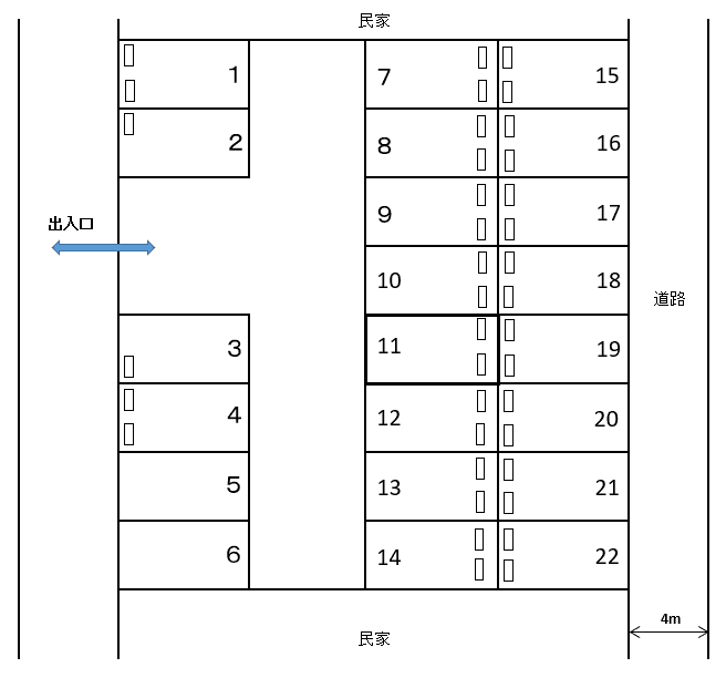 東丸之内15駐車場の駐車配置図