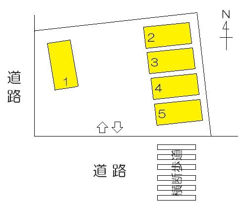 戸祭元町5台パーキングの駐車配置図