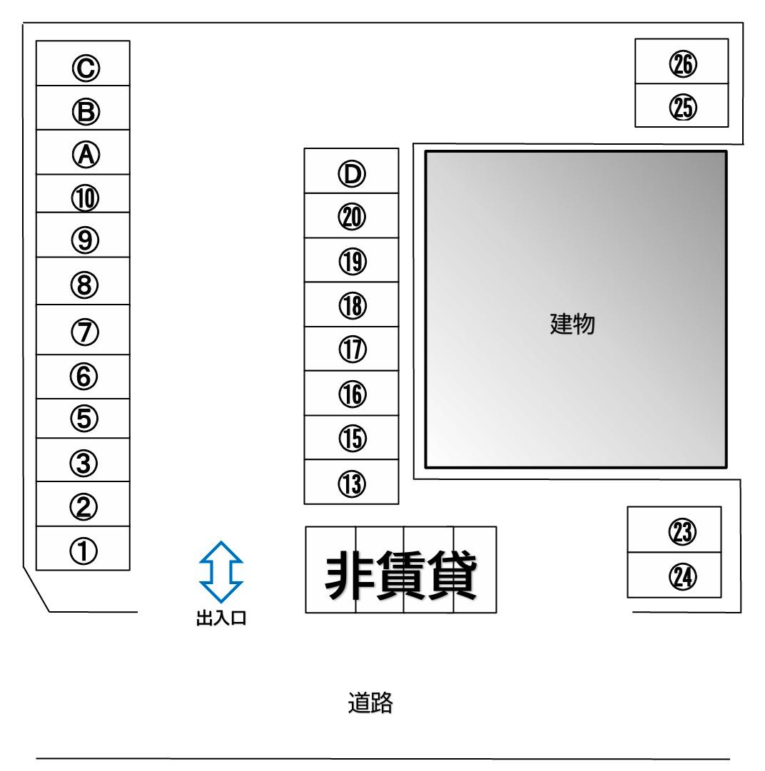 長沢駐車場の駐車配置図