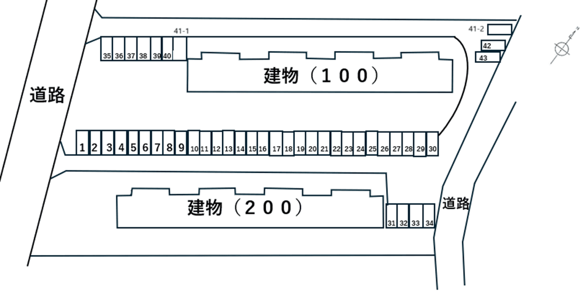 紫団地駐車場の駐車配置図