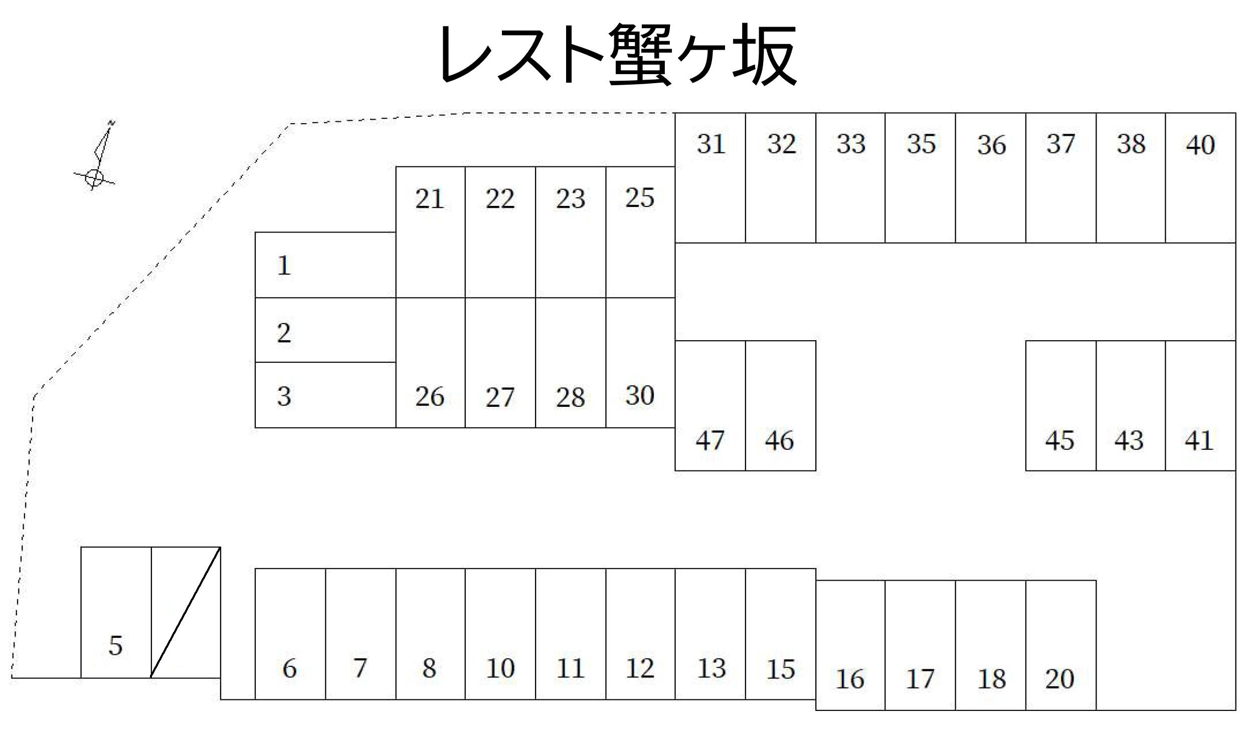 レスト蟹ヶ坂の駐車配置図