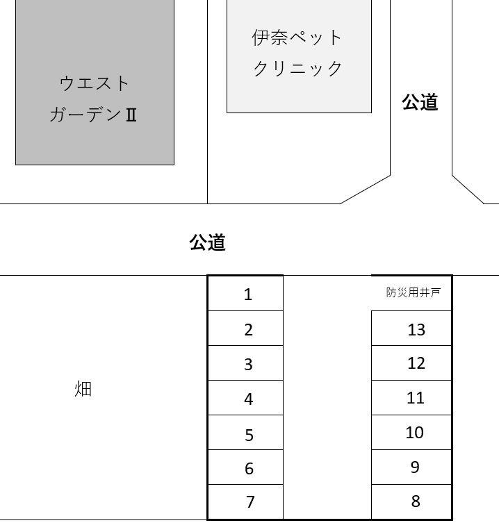 西丸パーキング3の駐車配置図