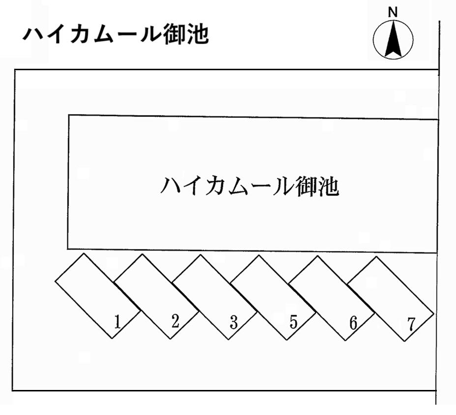 ハイカムール御池の駐車配置図