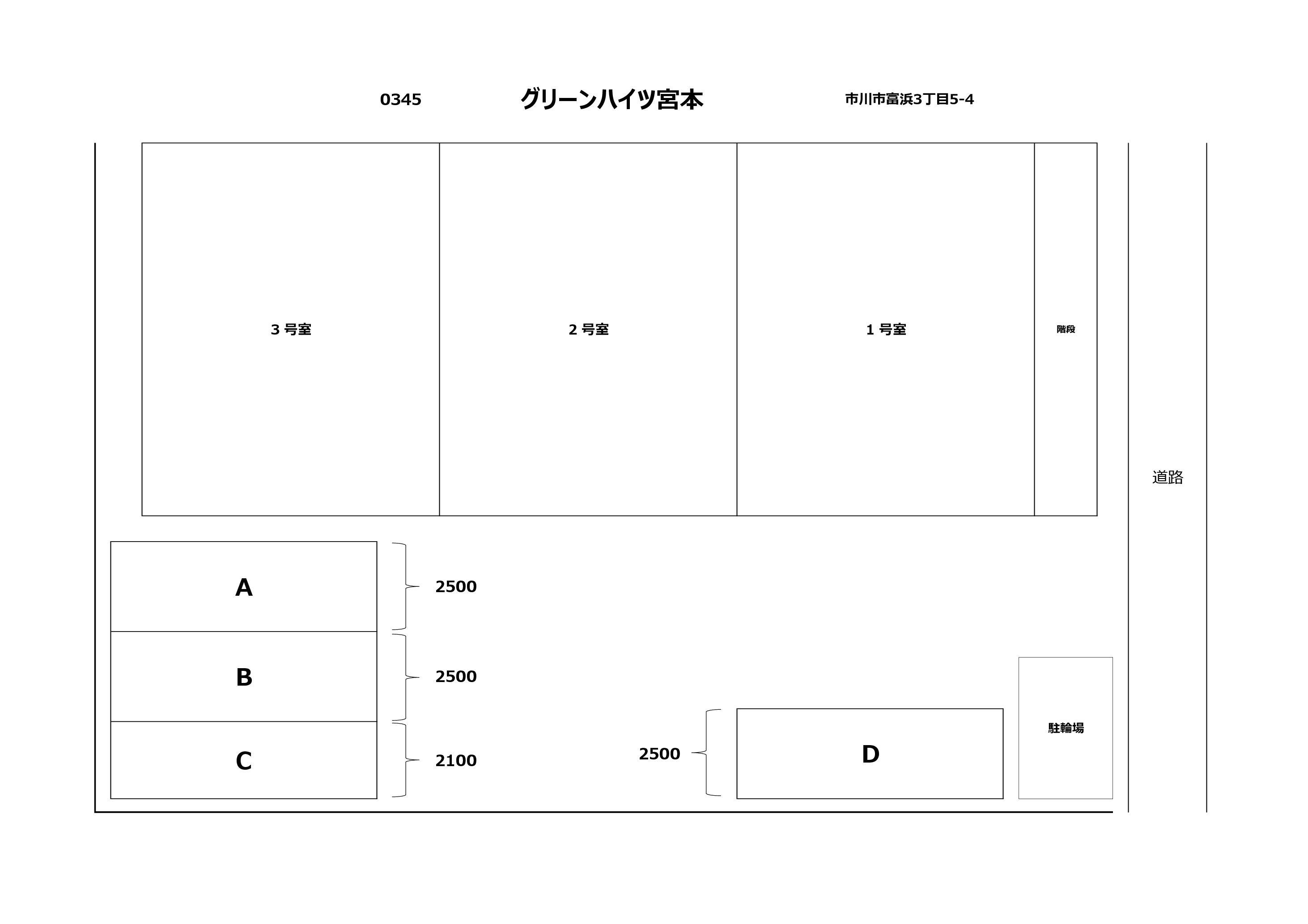 グリーンハイツ宮本の駐車配置図