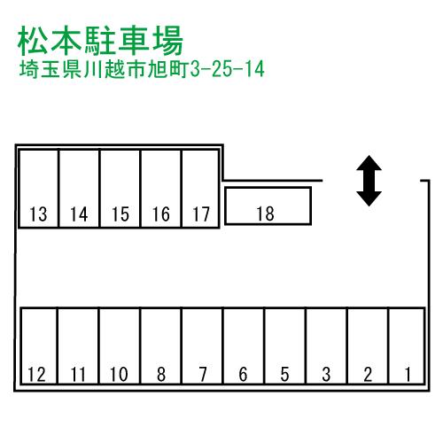 松本駐車場の駐車配置図