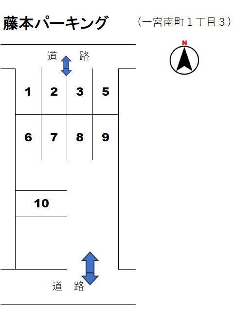 藤本パーキングの駐車配置図