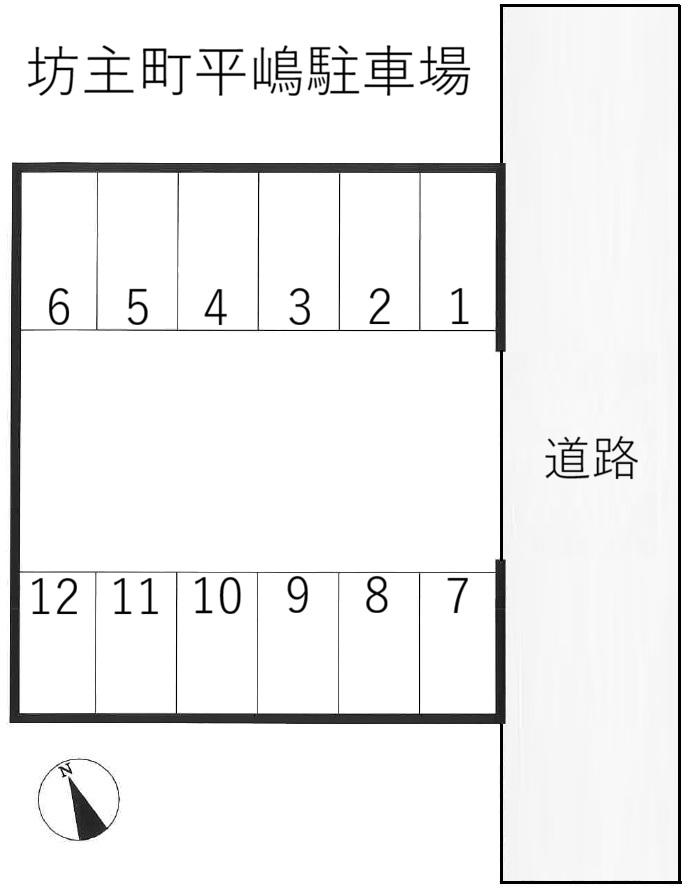 坊主町平嶋駐車場の駐車配置図