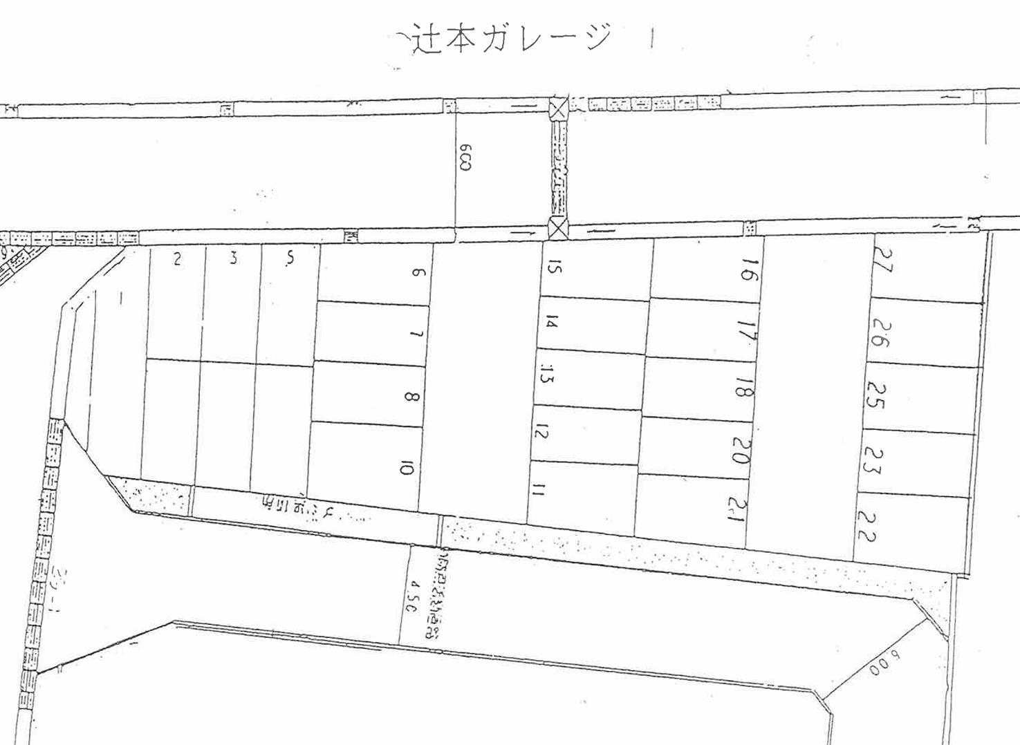 辻本ガレージの駐車配置図