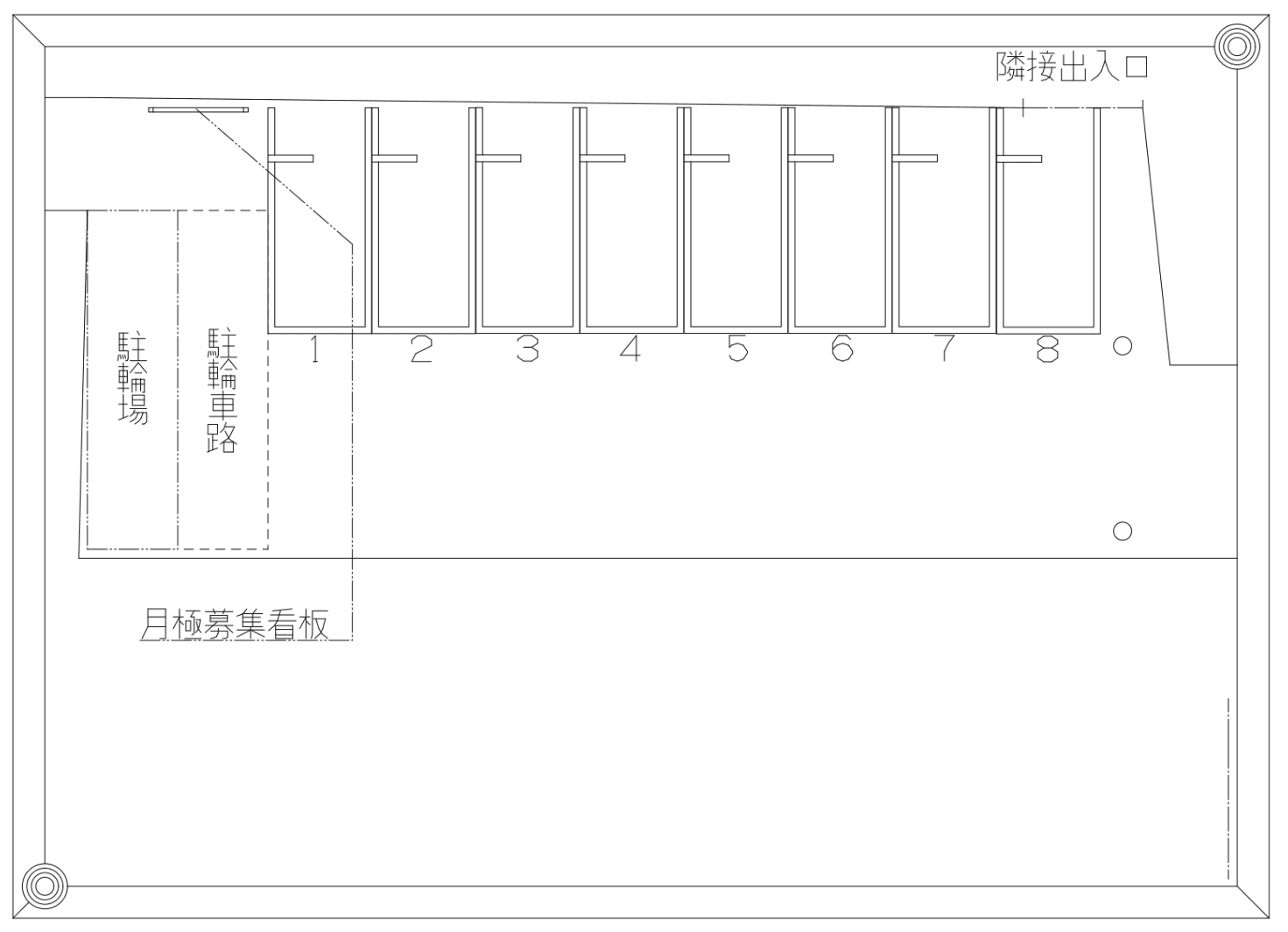 毛馬２丁目の駐車配置図