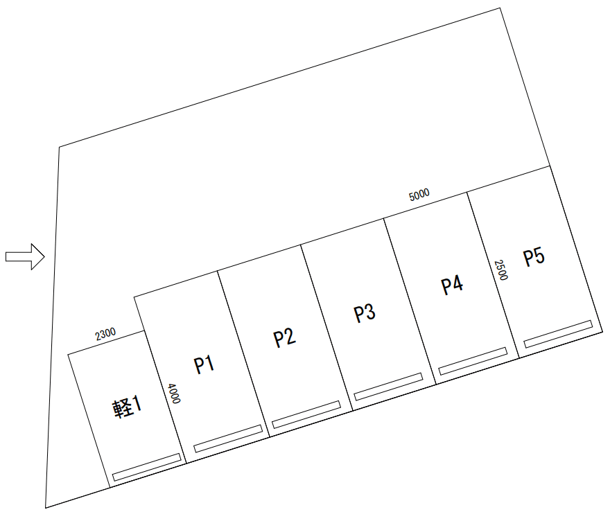 【定期利用】上新井三丁目駐車場の駐車配置図