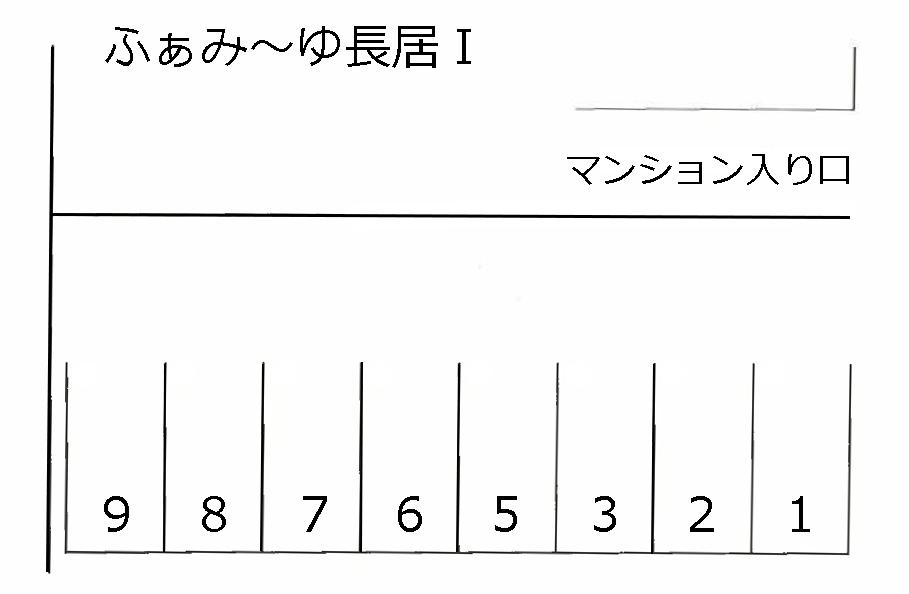 ふぁみ～ゆ長居Ⅰ駐車場の駐車配置図