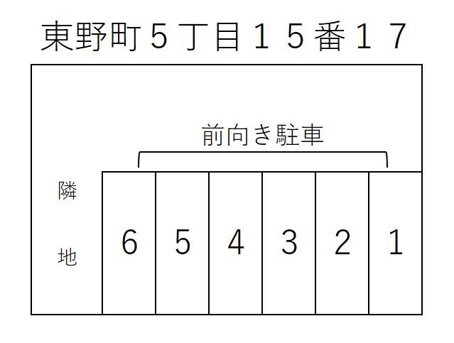 東野町５丁目１５番１７の駐車配置図