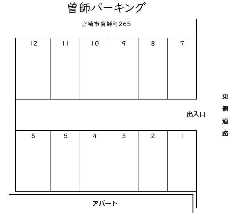 曽師パーキングの駐車配置図