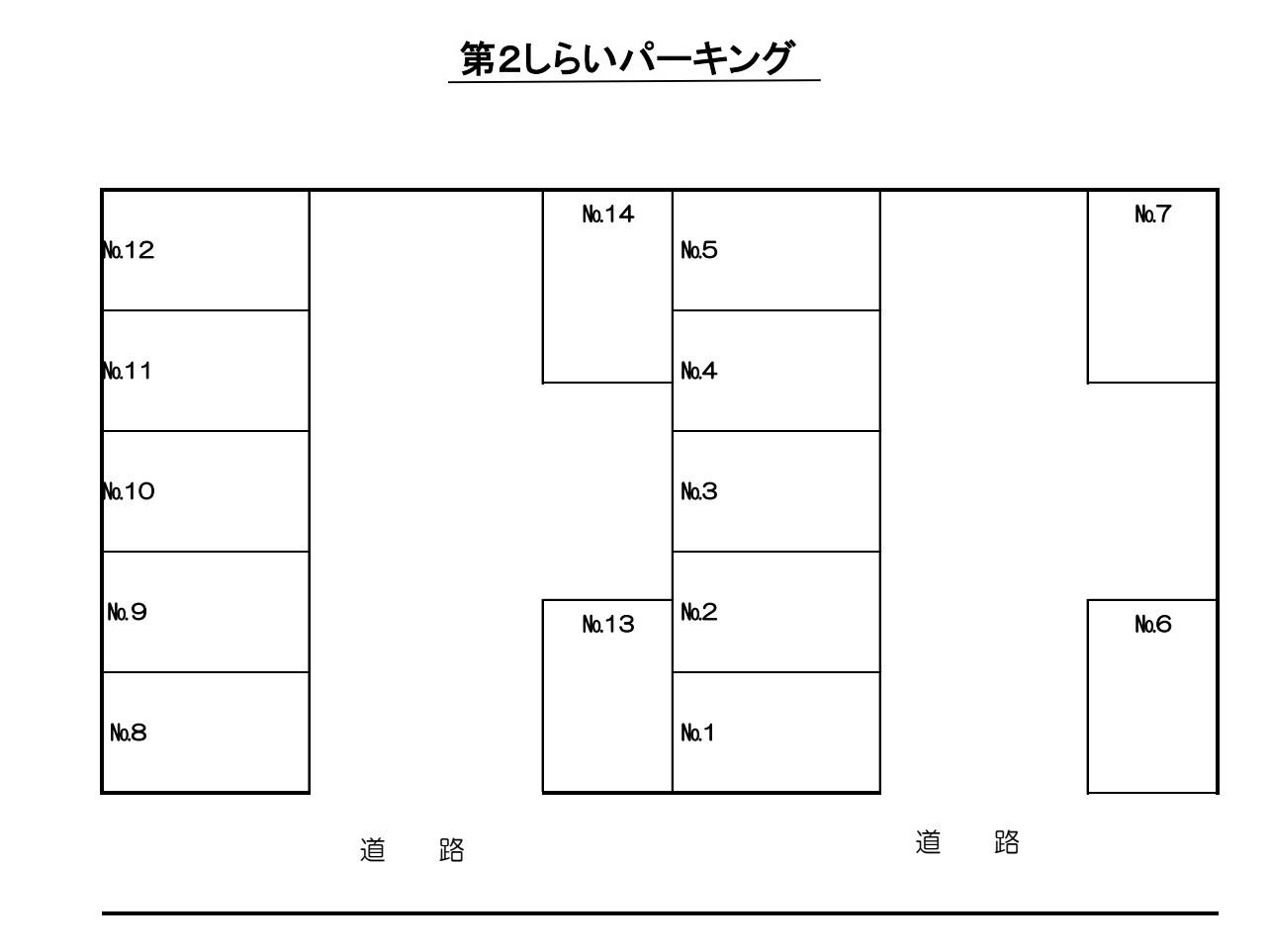 第2しらいパーキングの駐車配置図