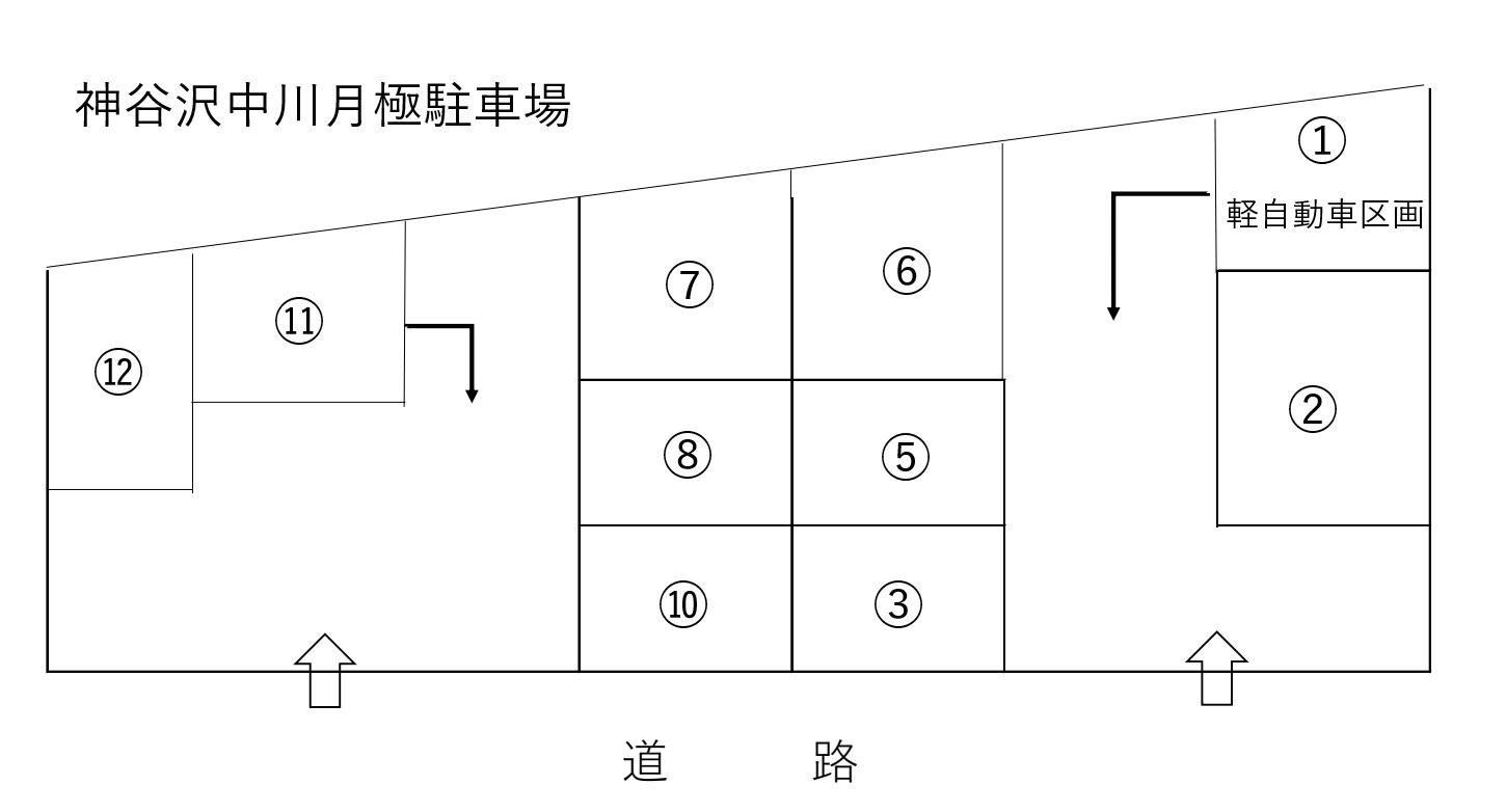 神谷沢中川月極駐車場の駐車配置図