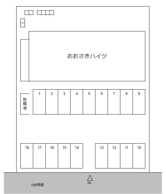 おおさきハイツ月極駐車場の駐車配置図