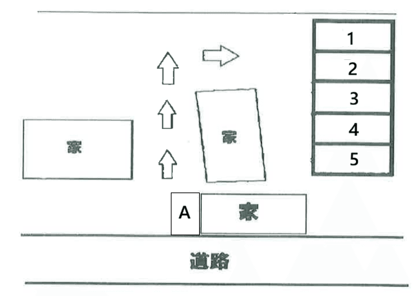 岩崎駐車場　自宅裏の駐車配置図
