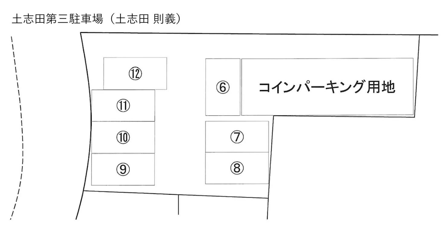 土志田第三駐車場の駐車配置図