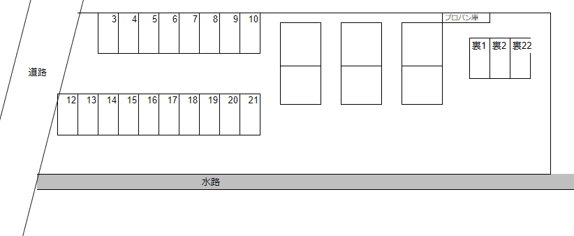 御幸町森脇駐車場の駐車配置図