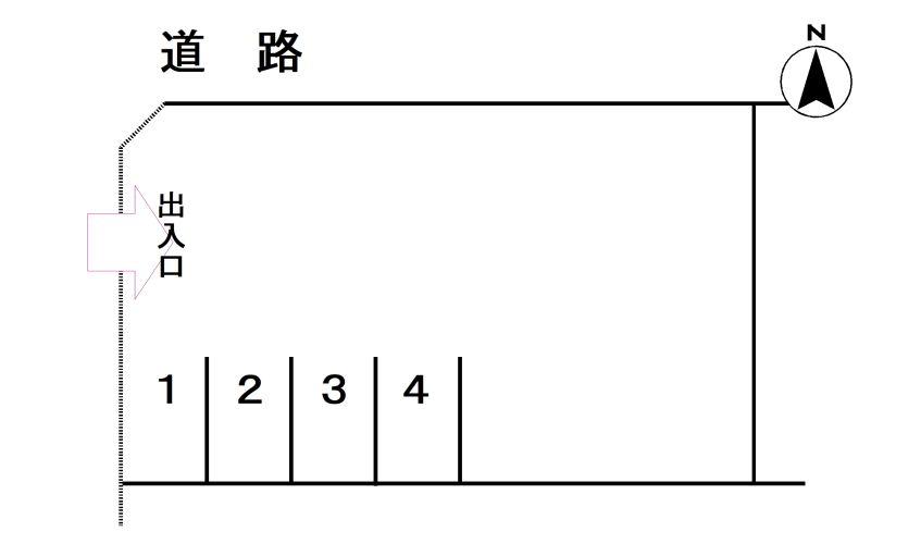 一町坪月極駐車場の駐車配置図