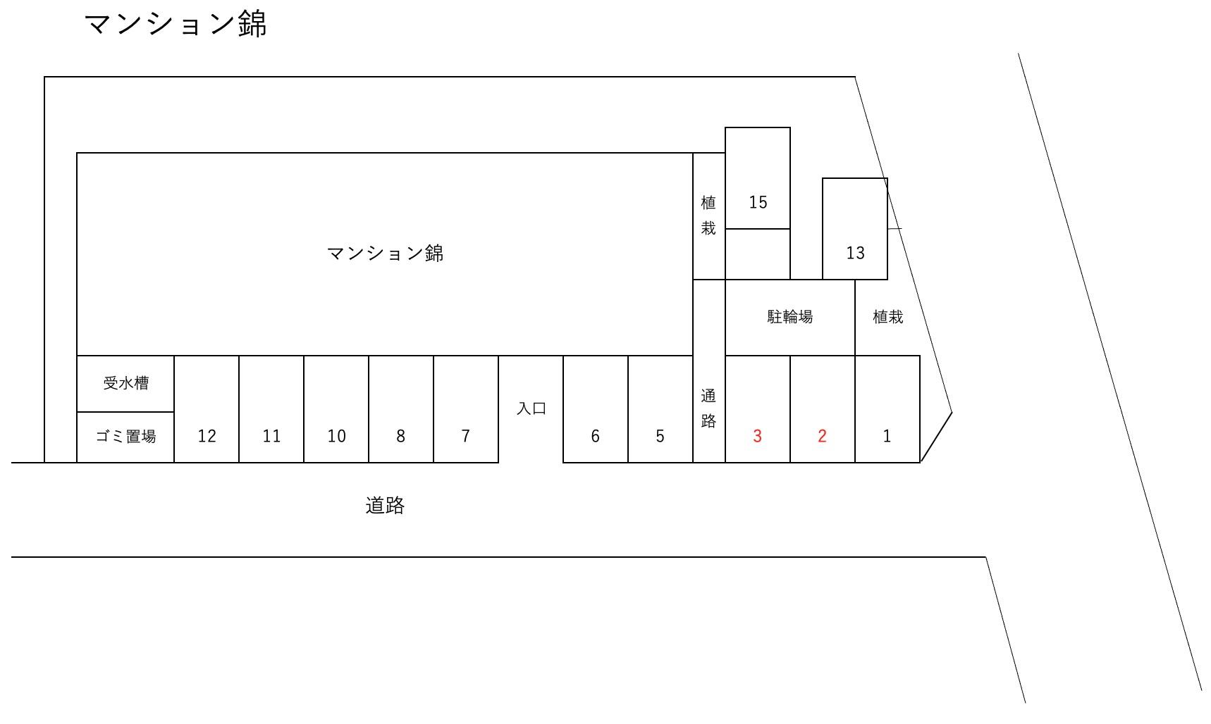 マンション錦の駐車配置図