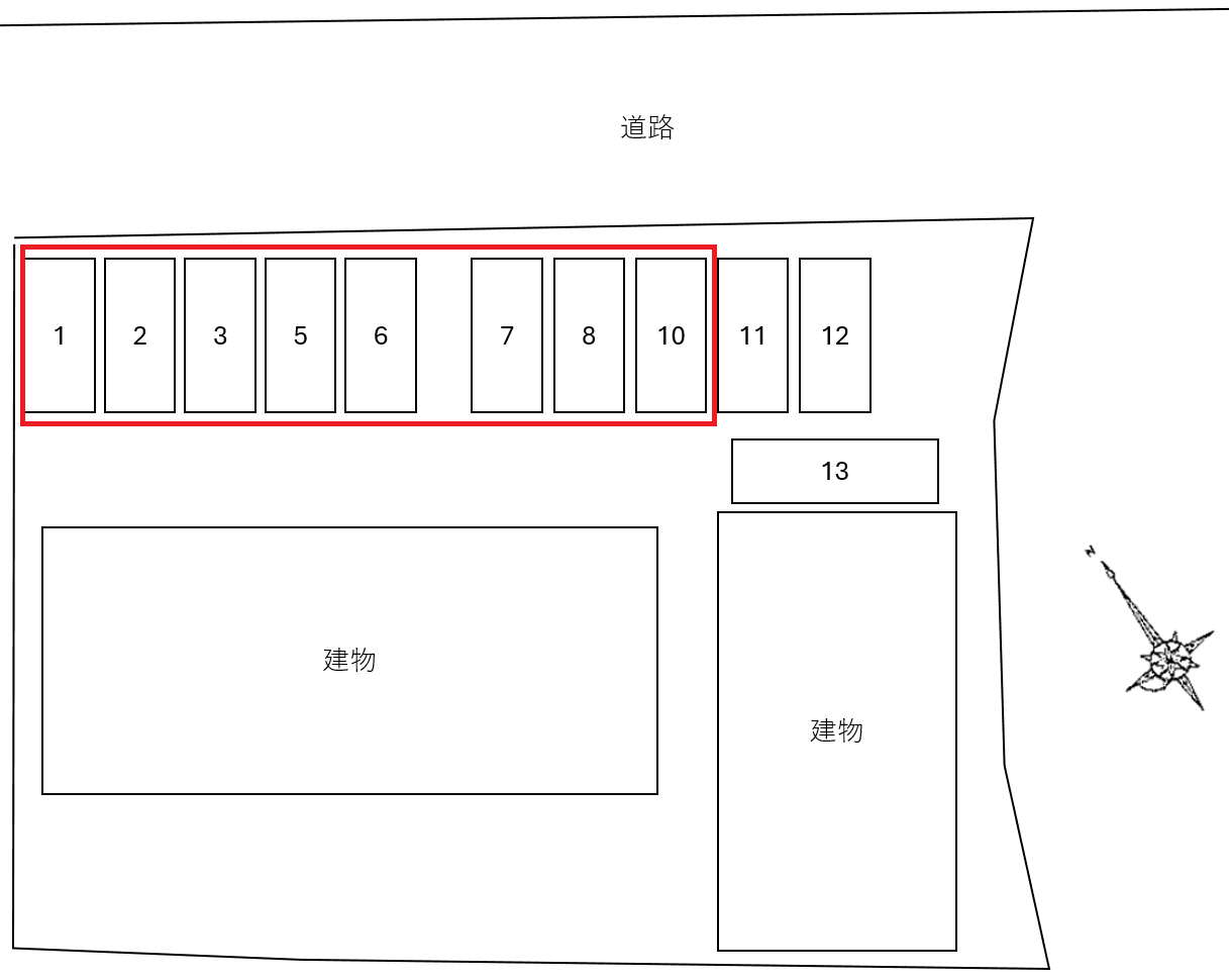 ＣＡＳＡ　ＶＥＲＤＥの駐車配置図